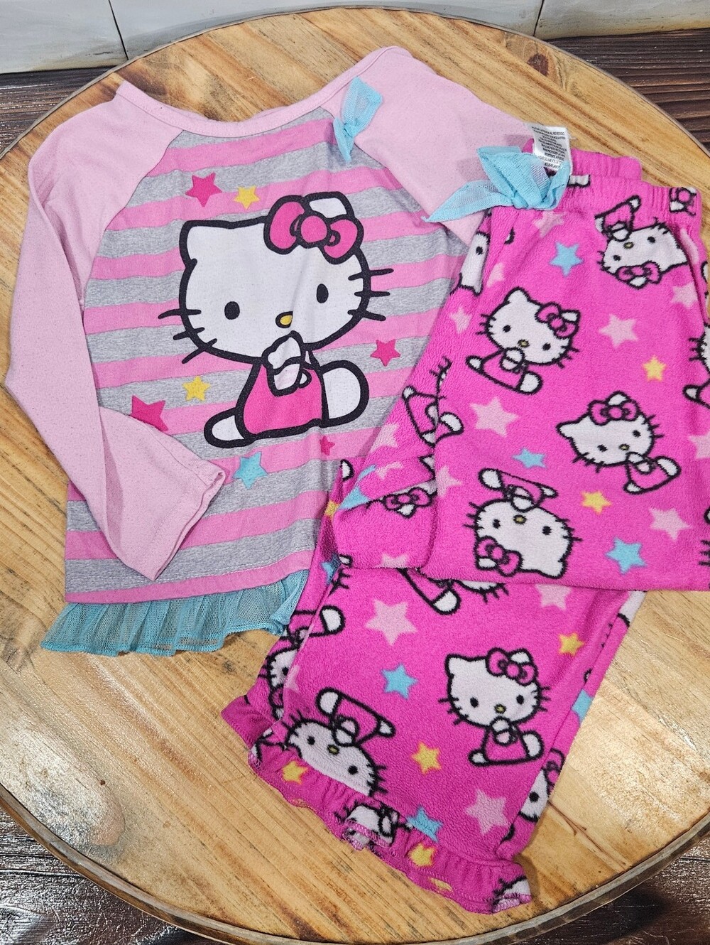 Hello Kitty Sanrio Pink Girls 4T Fleece Pajama PJ Set